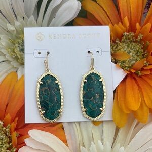 Kendra Scott Gold Bronze Veined Malachite